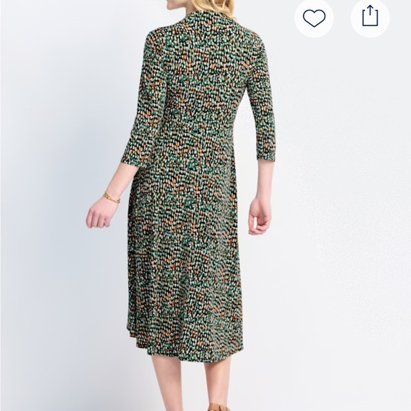 Gilli Green and Taupe Long Sleeve Dress - Picture 3 of 9